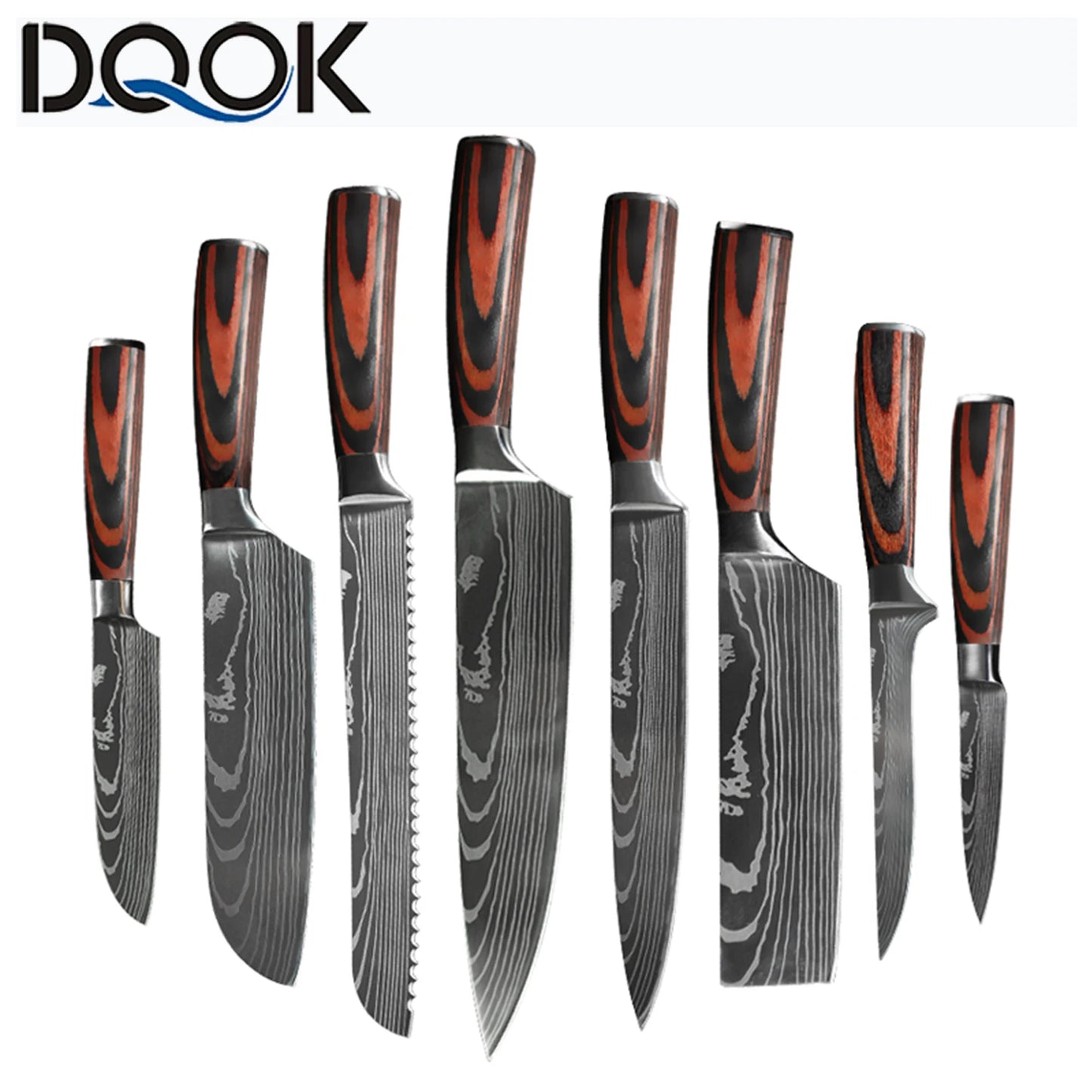 Juego de Cuchillos de Chef – Santoku Japonés, Patrón Damasco Láser, Ultra Afilados - 369 view