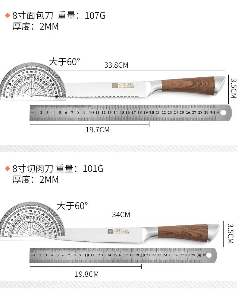 Juego de Cuchillos de Acero Inoxidable – 6 Piezas, Multiusos para Cocina y Chef - 369 view