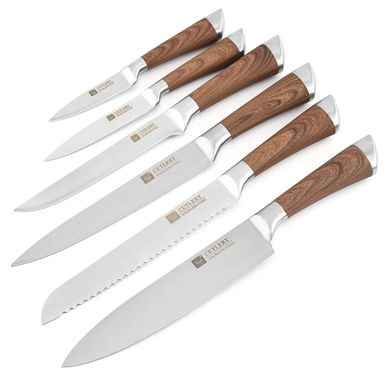 Juego de Cuchillos de Acero Inoxidable – 6 Piezas, Multiusos para Cocina y Chef - 369 view