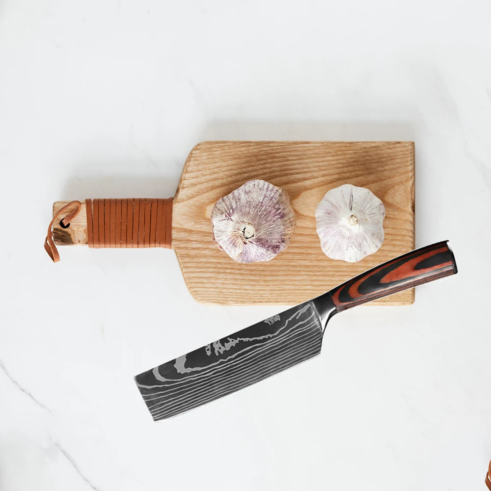 Juego de Cuchillos de Chef – Santoku Japonés, Patrón Damasco Láser, Ultra Afilados - 369 view