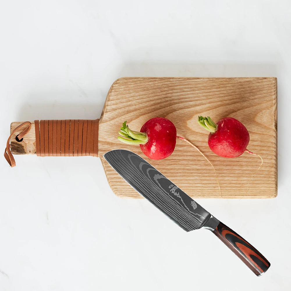 Juego de Cuchillos de Chef – Santoku Japonés, Patrón Damasco Láser, Ultra Afilados - 369 view