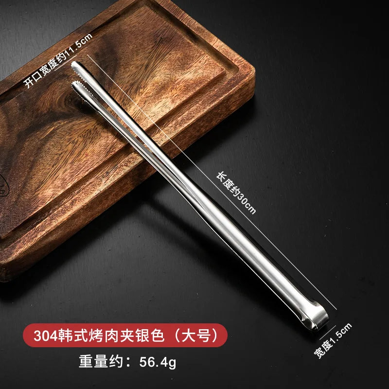 Dropshipping Stainless Steel Kitchen BBQ Tongs Non-stick Smart Grill Meat Clip Food Cooking Clamp Gold/Silver Accessories - 369 view
