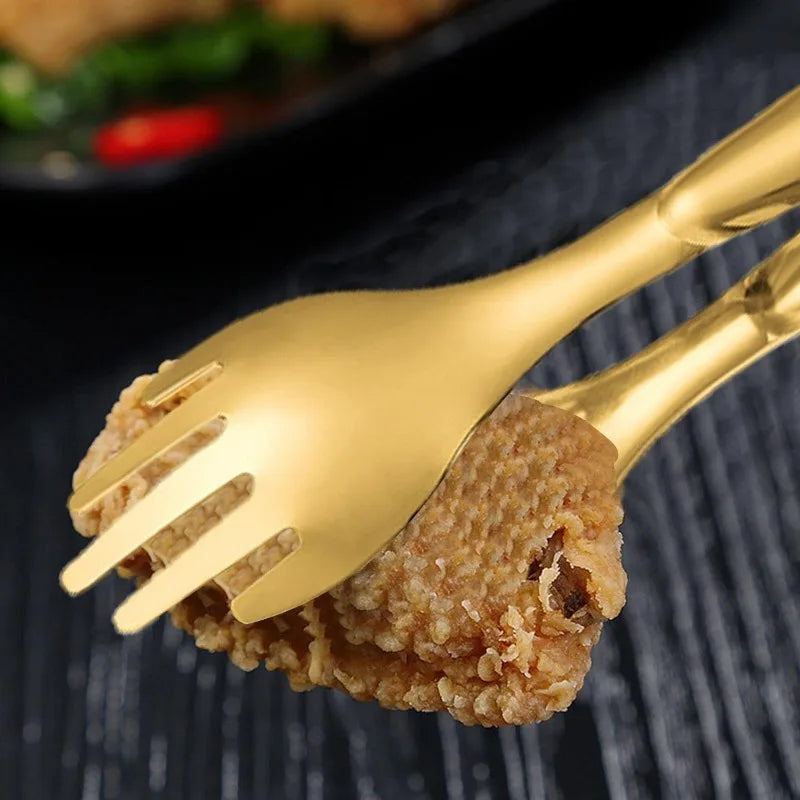 1/2pcs Kitchen Food Tongs Stainless Steel Creative Meat Salad Bread Clips Non Slip BBQ Clips Home Kitchen Cooking Accessories - 369 view