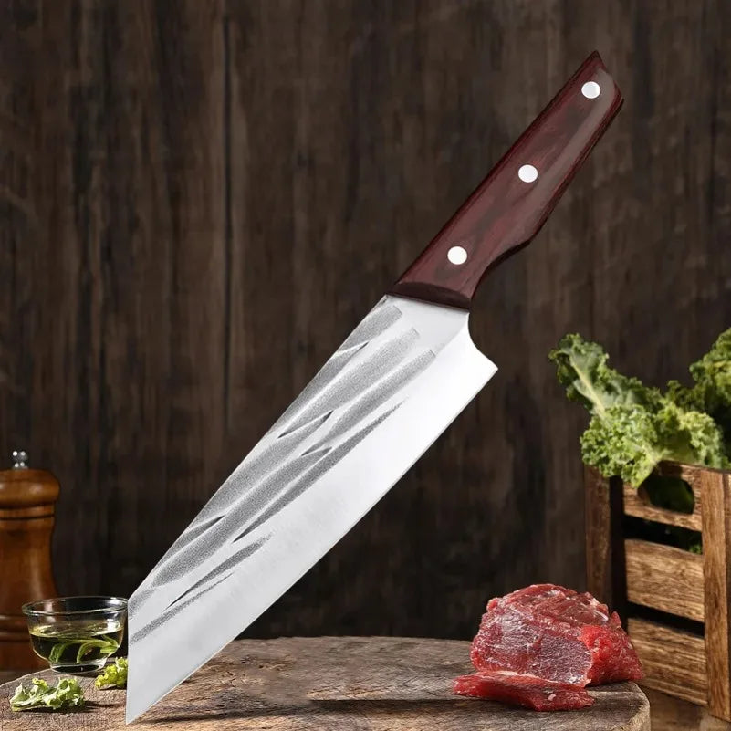 Cuchillo de Cocina Multiusos Forjado a Mano con Mango de Madera - 369 view