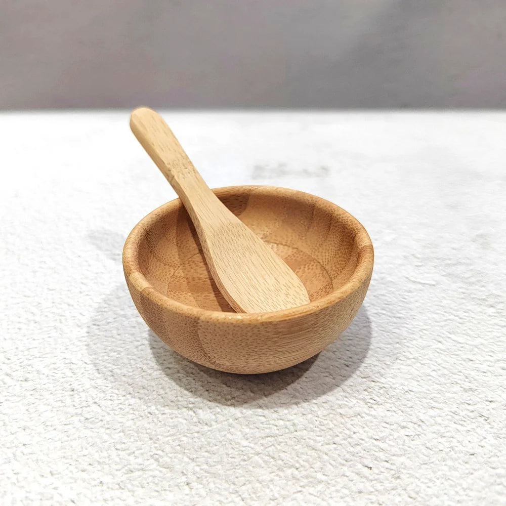 1/2/3pcs Mini Size Bamboo DIY Face Mask Mixing Bowl with Spoon Aromatherapy Bowl Set Massage Oil Face Care Makeup Tool Kits - 369 view