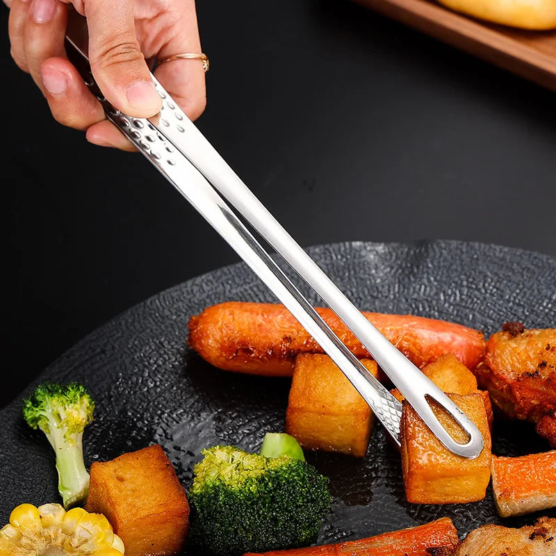 Food Tongs Stainless Steel Barbecue Tongs Meat Salad Steak Food Serving Tongs Tweezers Long BBQ Cooking Tongs Kitchen Utensils - 369 view