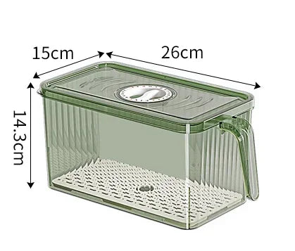 Caja de Almacenamiento para Refrigerador con Asa y Tapa – Apilable y Transparente
