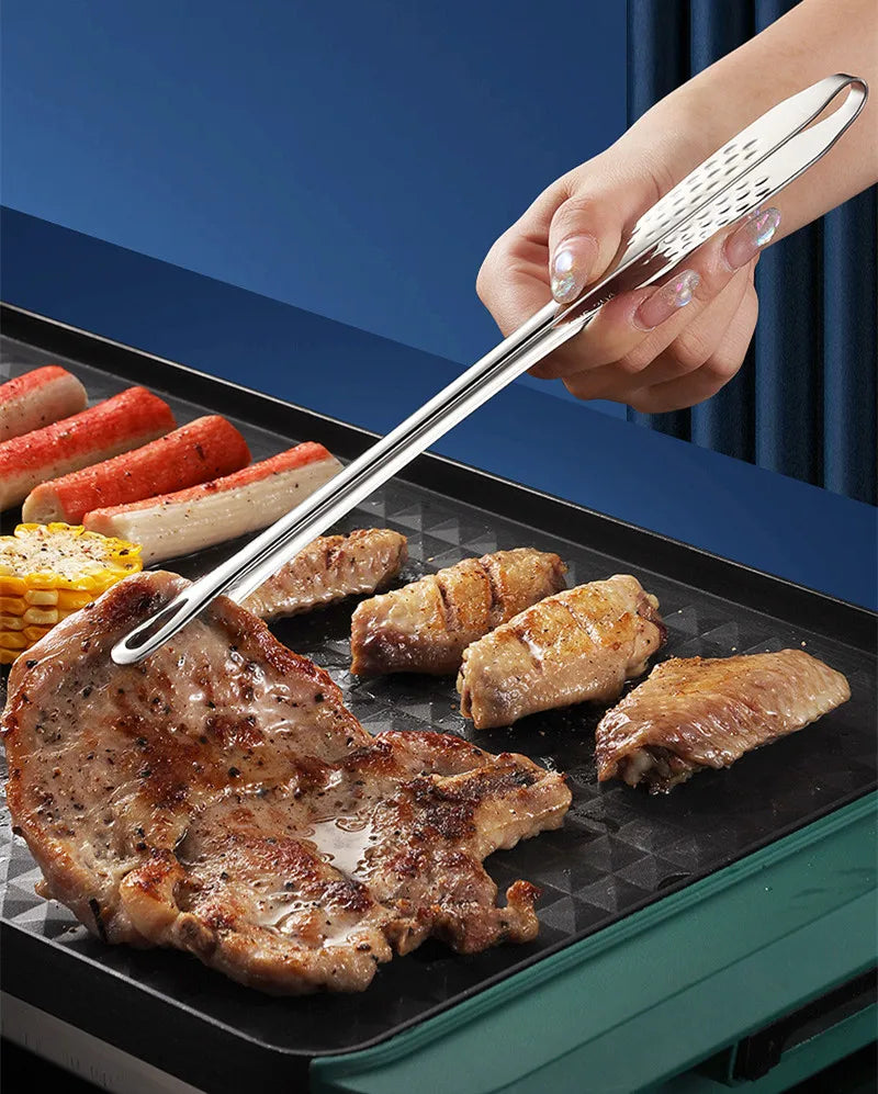 Food Tongs Stainless Steel Barbecue Tongs Meat Salad Steak Food Serving Tongs Tweezers Long BBQ Cooking Tongs Kitchen Utensils - 369 view