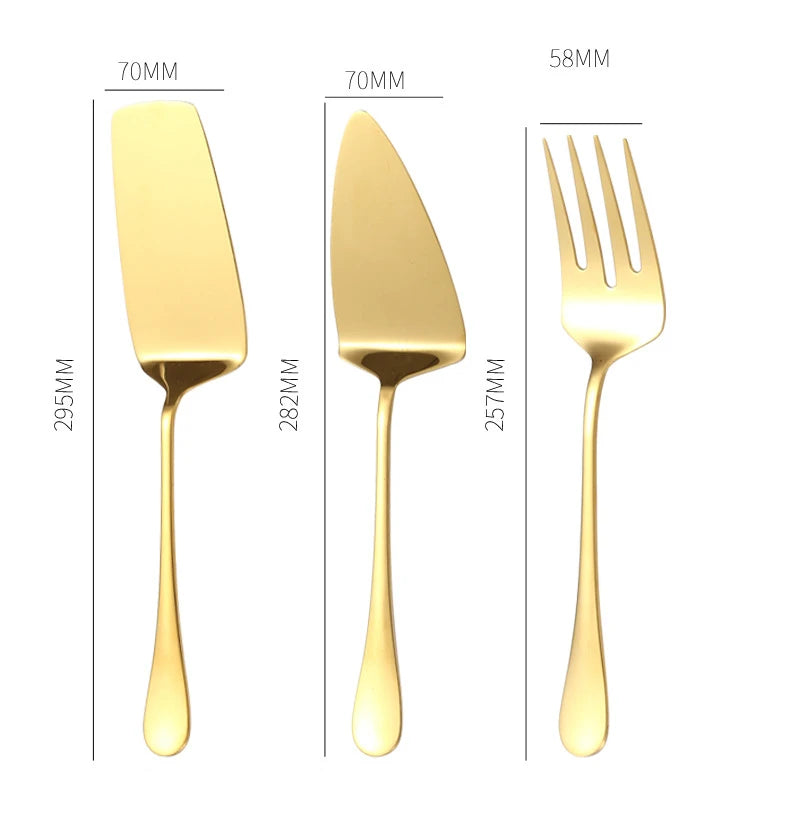 Stainless Steel Gold Korean Serving Spoon Tableware Soup Ladle Colander Fork Shovel Restaurant Public Cutlery Kitchen Utensil - 369 view