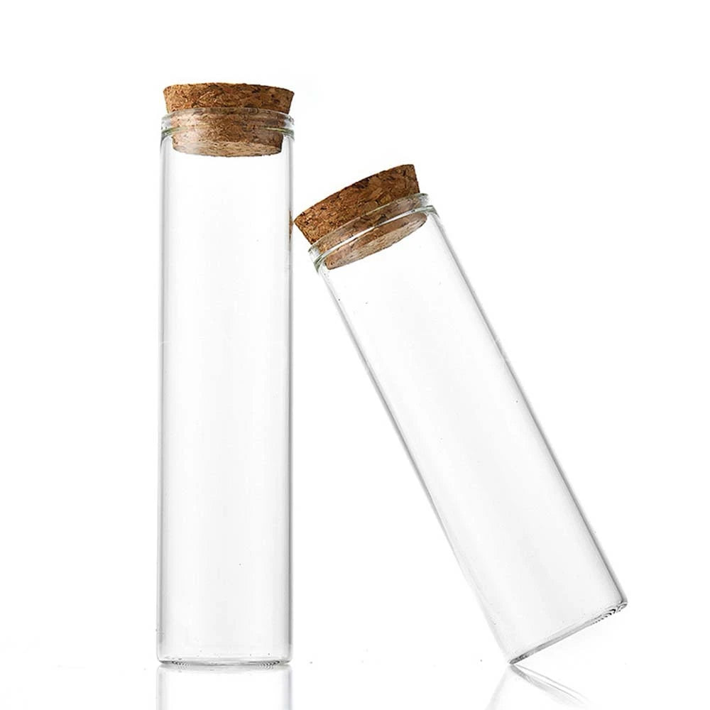 10ml/15ml/20ml/30ml/40ml/50ml/55ml/60ml/80ml/100ml Cork Stopper Dragees Jars BottlesSmall Glass Test Tube with Cork 20 pieces - 369 view