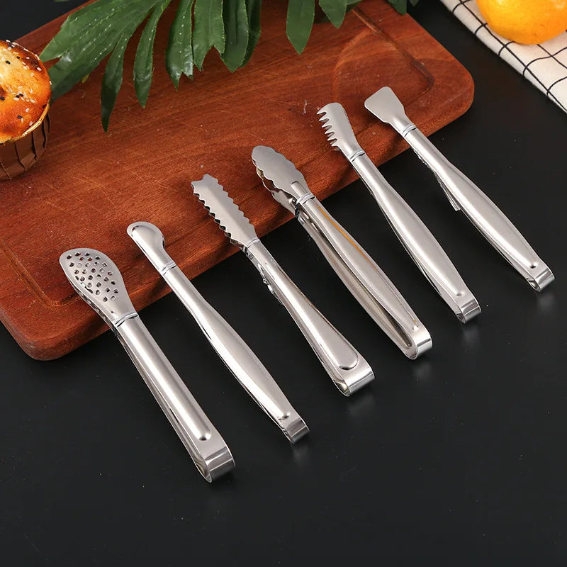 Dropshipping Stainless Steel Kitchen BBQ Tongs Non-stick Smart Grill Meat Clip Food Cooking Clamp Gold/Silver Accessories - 369 view