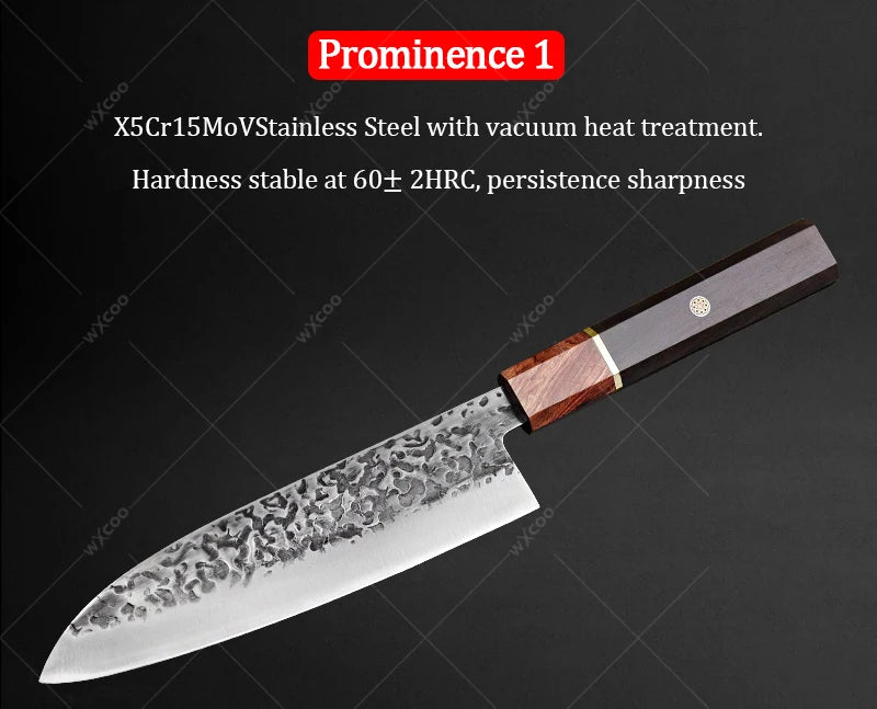 Cuchillo Santoku Japonés Profesional de Acero Inoxidable - 369 view