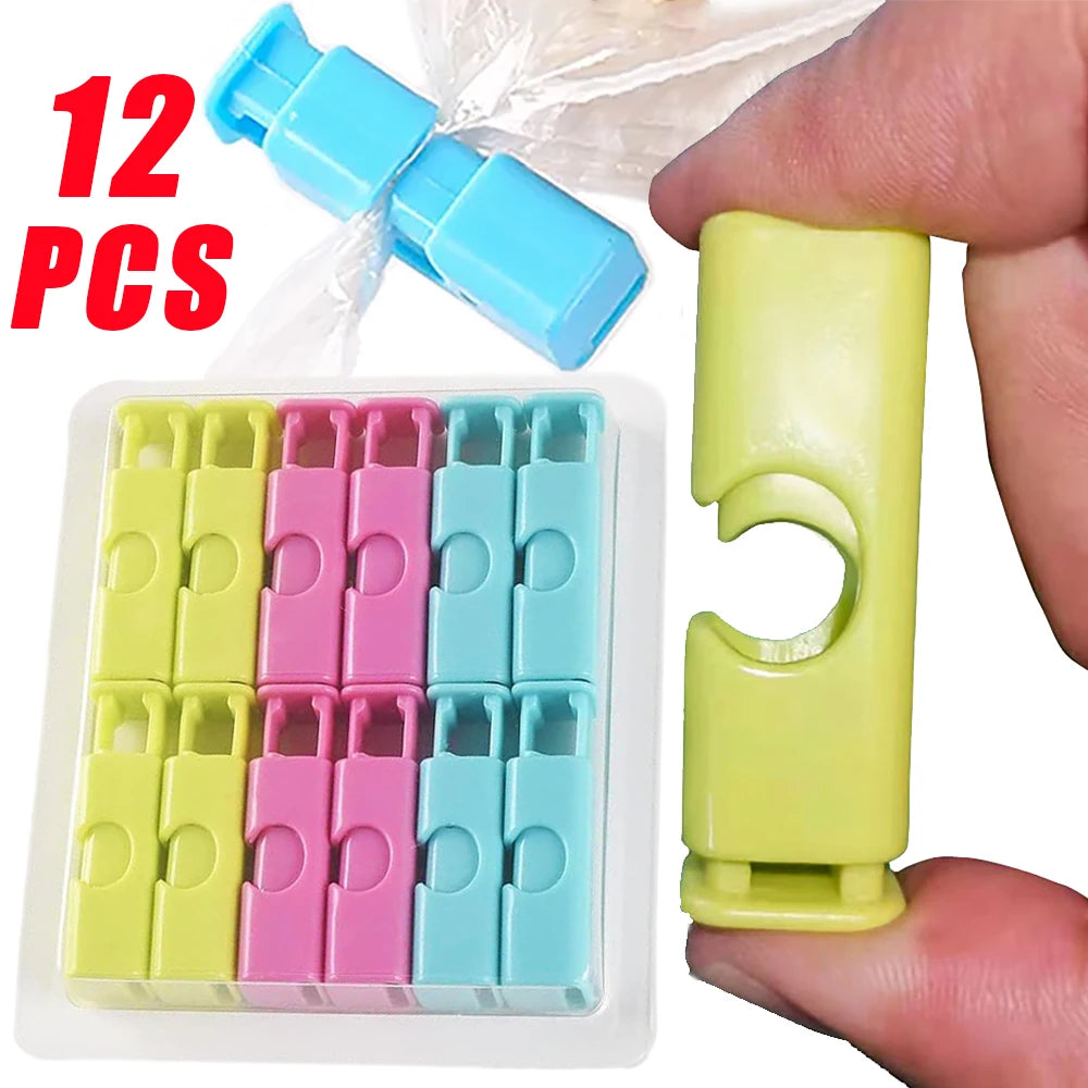 12/1Pcs Food Sealing Clips Bread Storage Bag Clips For Snack Wrap Bags Spring Clamp Reusable Kitchen Organization Sealing Clamp - 369 view