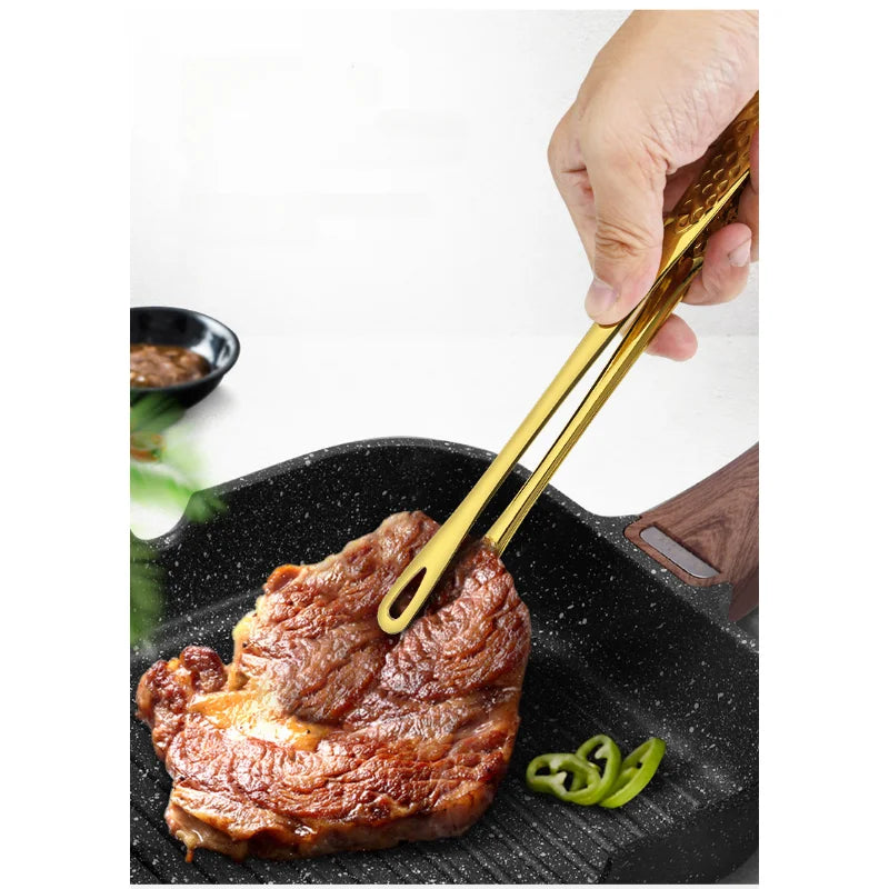 Food Tongs Stainless Steel Barbecue Tongs Meat Salad Steak Food Serving Tongs Tweezers Long BBQ Cooking Tongs Kitchen Utensils - 369 view
