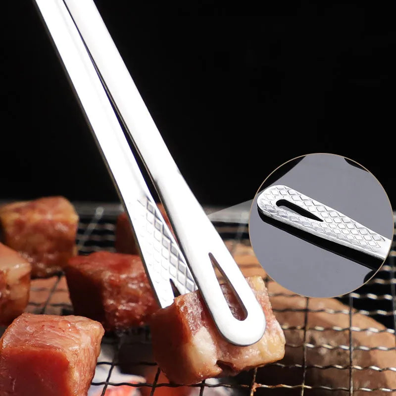 Food Tongs Stainless Steel Barbecue Tongs Meat Salad Steak Food Serving Tongs Tweezers Long BBQ Cooking Tongs Kitchen Utensils - 369 view