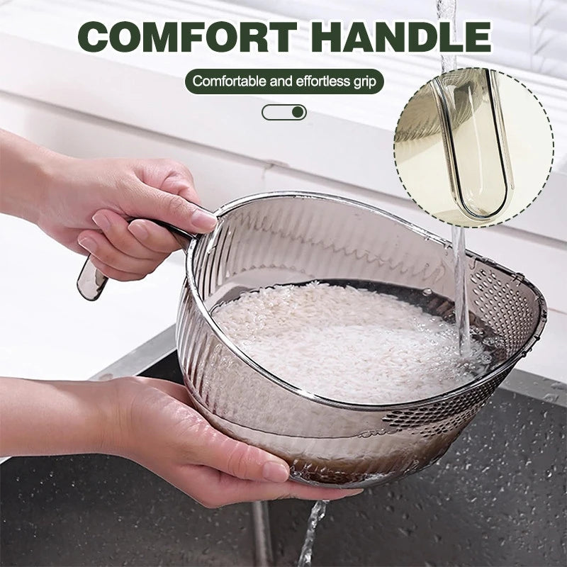 1PCS Multifunctional Rice Rinser Bowl Drainer Scoop Water Filter Cup Plastic Material For Washing Fruits Vegetables Draining - 369 view