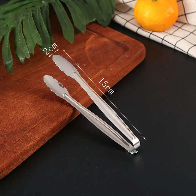 Dropshipping Stainless Steel Kitchen BBQ Tongs Non-stick Smart Grill Meat Clip Food Cooking Clamp Gold/Silver Accessories - 369 view