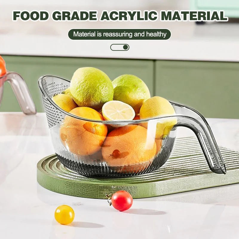 1PCS Multifunctional Rice Rinser Bowl Drainer Scoop Water Filter Cup Plastic Material For Washing Fruits Vegetables Draining - 369 view
