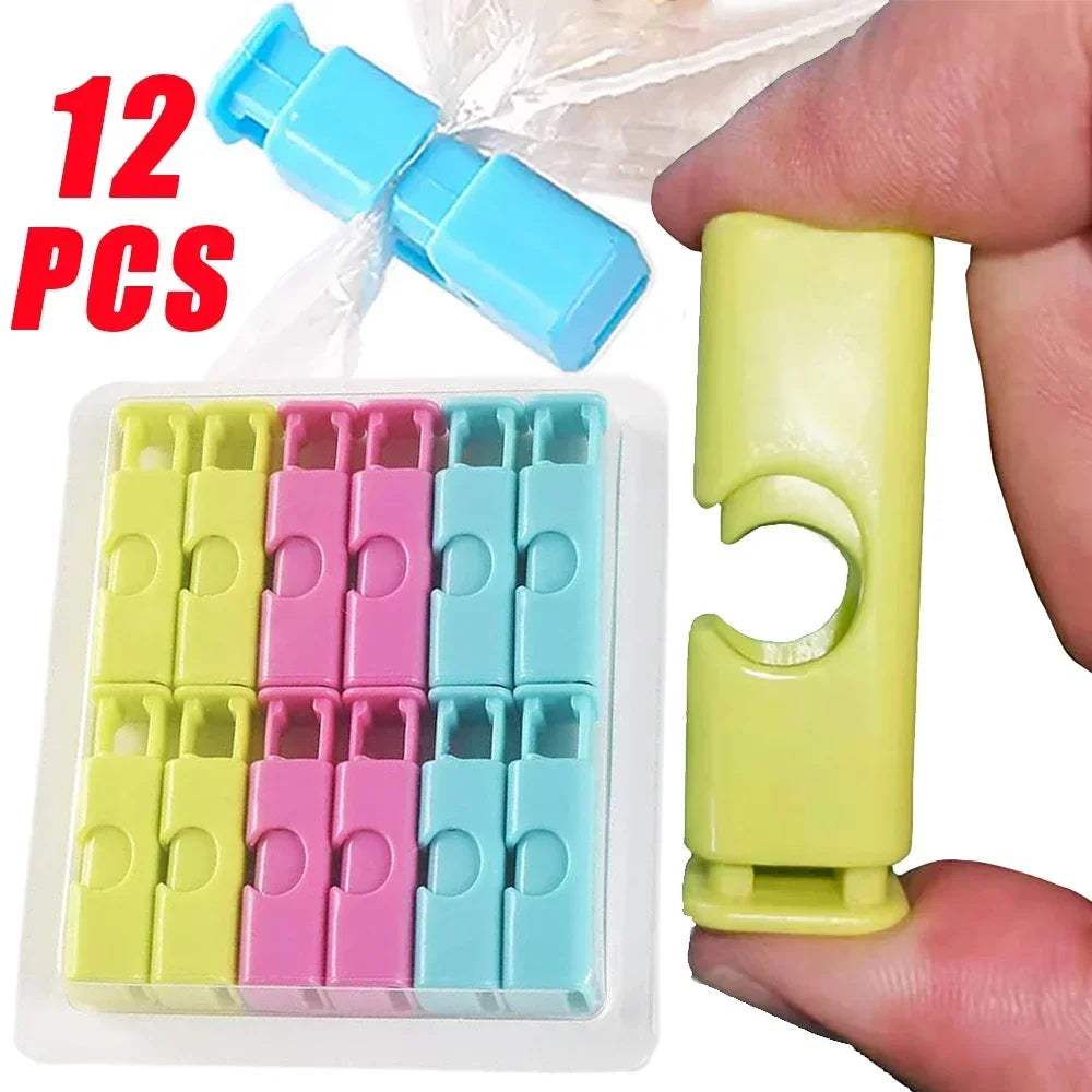 12/1Pcs Food Sealing Clips Bread Storage Bag Clips For Snack Wrap Bags Spring Clamp Reusable Kitchen Organization Sealing Clamp - 369 view