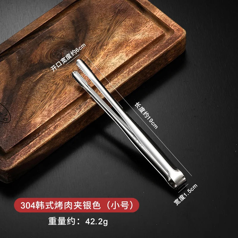 Dropshipping Stainless Steel Kitchen BBQ Tongs Non-stick Smart Grill Meat Clip Food Cooking Clamp Gold/Silver Accessories - 369 view