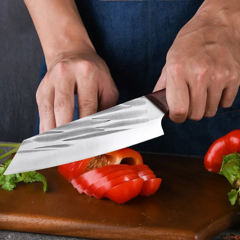 Cuchillo de Cocina Multiusos Forjado a Mano con Mango de Madera - 369 view
