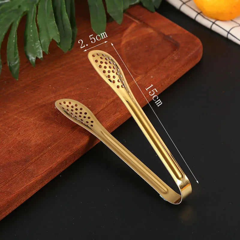 Dropshipping Stainless Steel Kitchen BBQ Tongs Non-stick Smart Grill Meat Clip Food Cooking Clamp Gold/Silver Accessories - 369 view