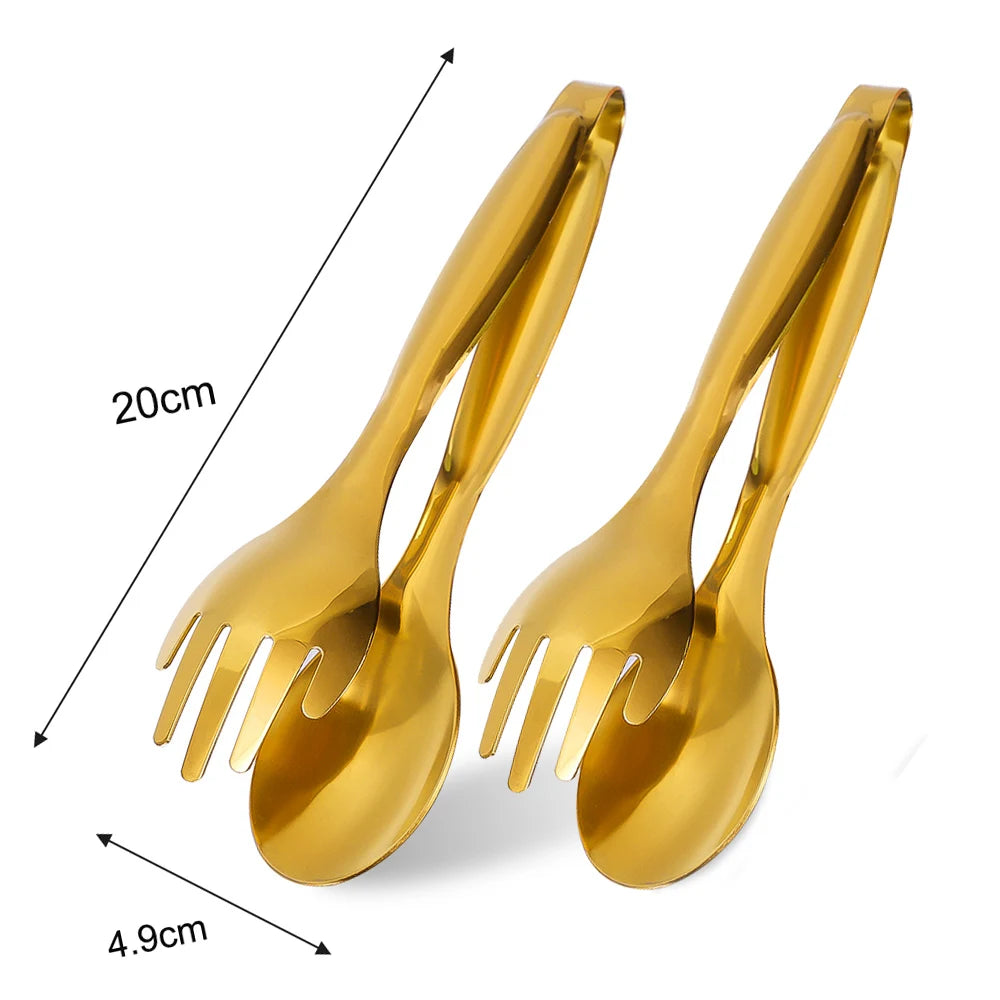 1/2pcs Kitchen Food Tongs Stainless Steel Creative Meat Salad Bread Clips Non Slip BBQ Clips Home Kitchen Cooking Accessories - 369 view