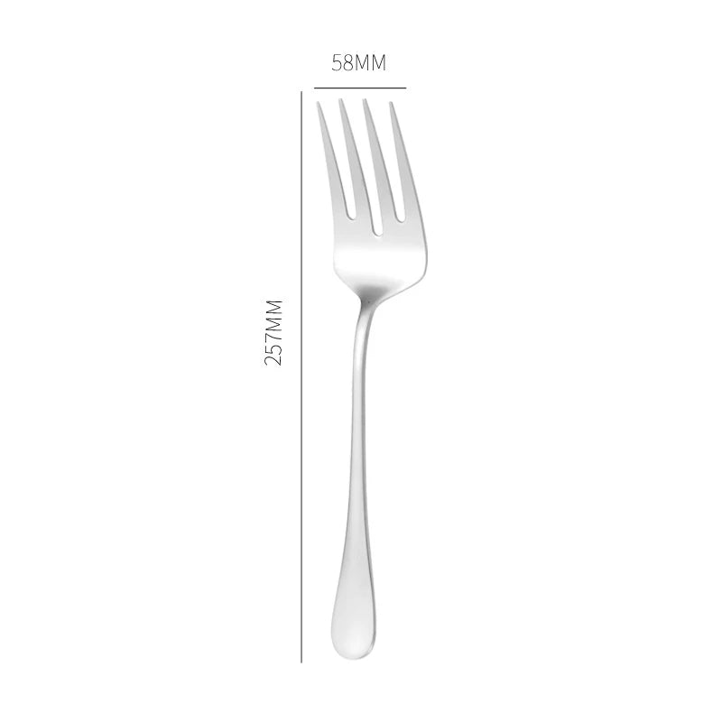 Stainless Steel Gold Korean Serving Spoon Tableware Soup Ladle Colander Fork Shovel Restaurant Public Cutlery Kitchen Utensil - 369 view