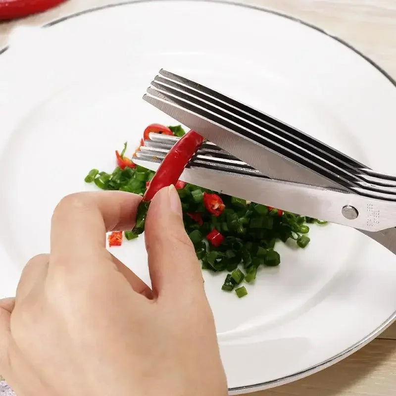 Tijeras de Cocina de Acero Inoxidable Multicapa – Cortador de Verduras y Hierbas