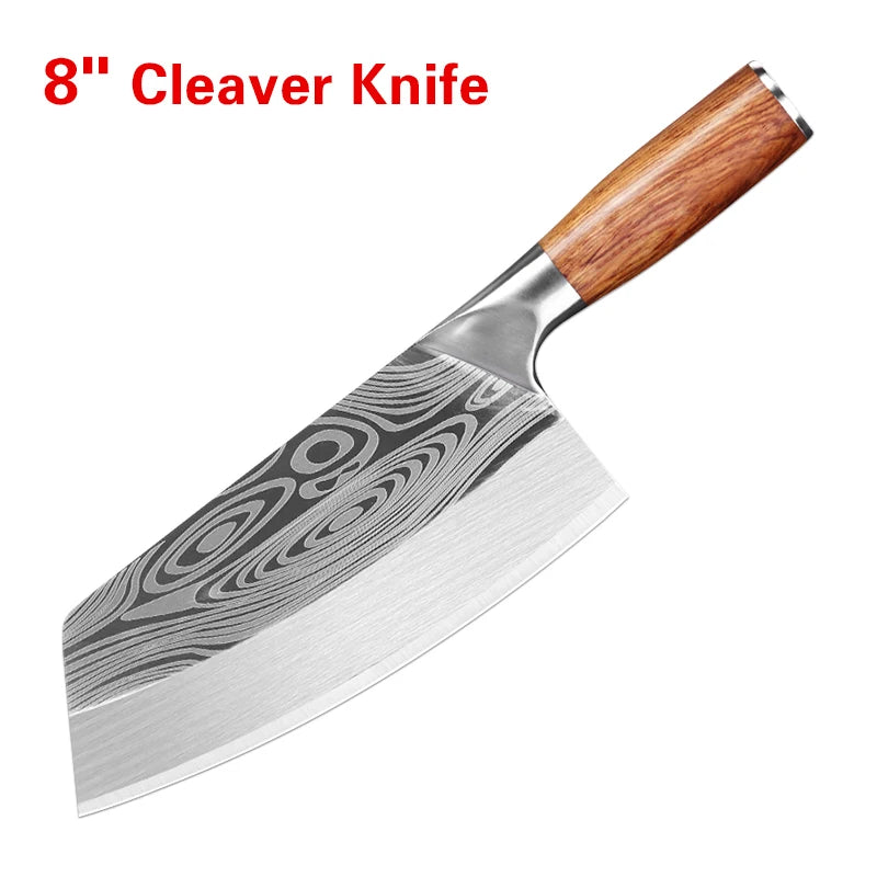 Cuchillo de Carnicero Profesional con Patrón Damasco Láser - 369 view