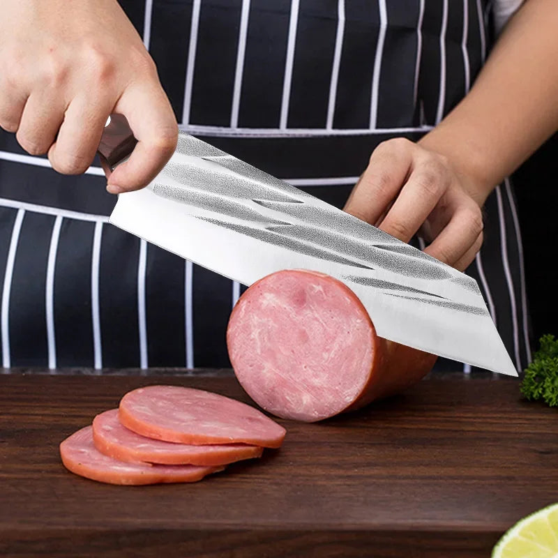 Cuchillo de Cocina Multiusos Forjado a Mano con Mango de Madera - 369 view