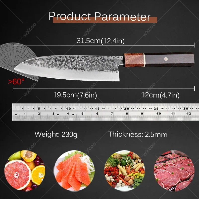 Cuchillo Santoku Japonés Profesional de Acero Inoxidable - 369 view
