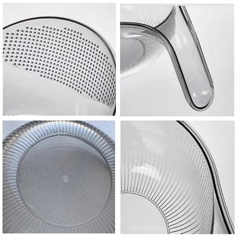 1PCS Multifunctional Rice Rinser Bowl Drainer Scoop Water Filter Cup Plastic Material For Washing Fruits Vegetables Draining - 369 view