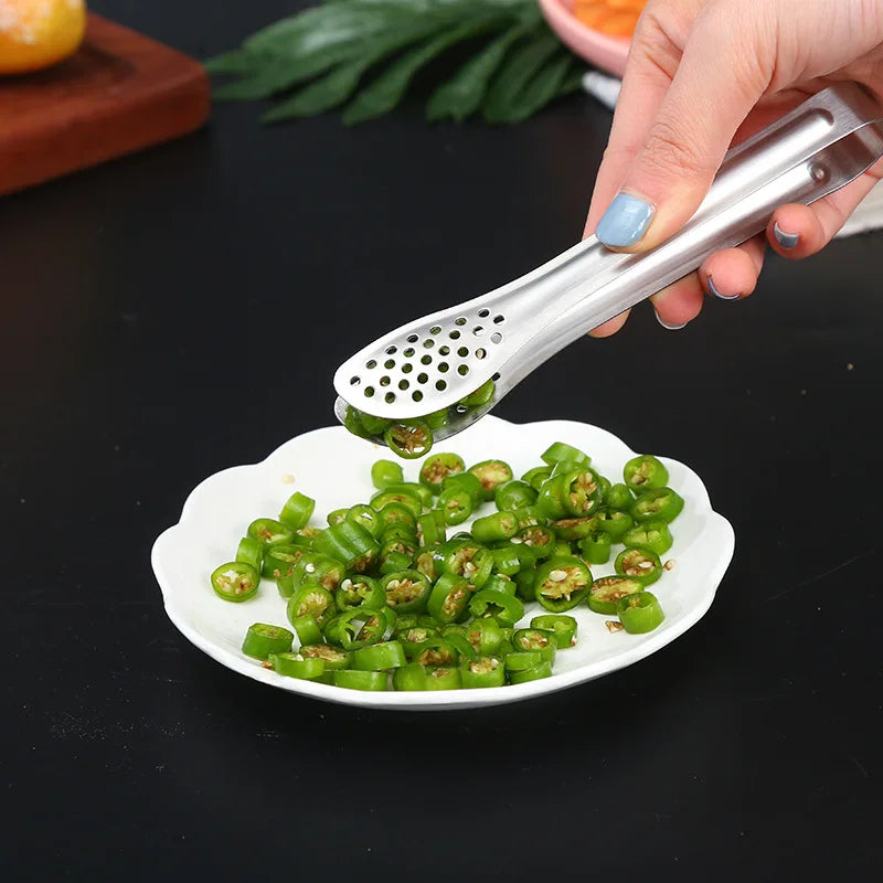 Dropshipping Stainless Steel Kitchen BBQ Tongs Non-stick Smart Grill Meat Clip Food Cooking Clamp Gold/Silver Accessories - 369 view