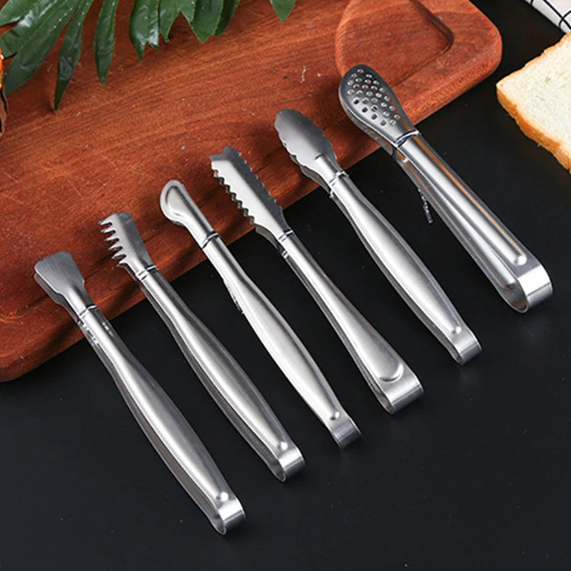 Dropshipping Stainless Steel Kitchen BBQ Tongs Non-stick Smart Grill Meat Clip Food Cooking Clamp Gold/Silver Accessories - 369 view