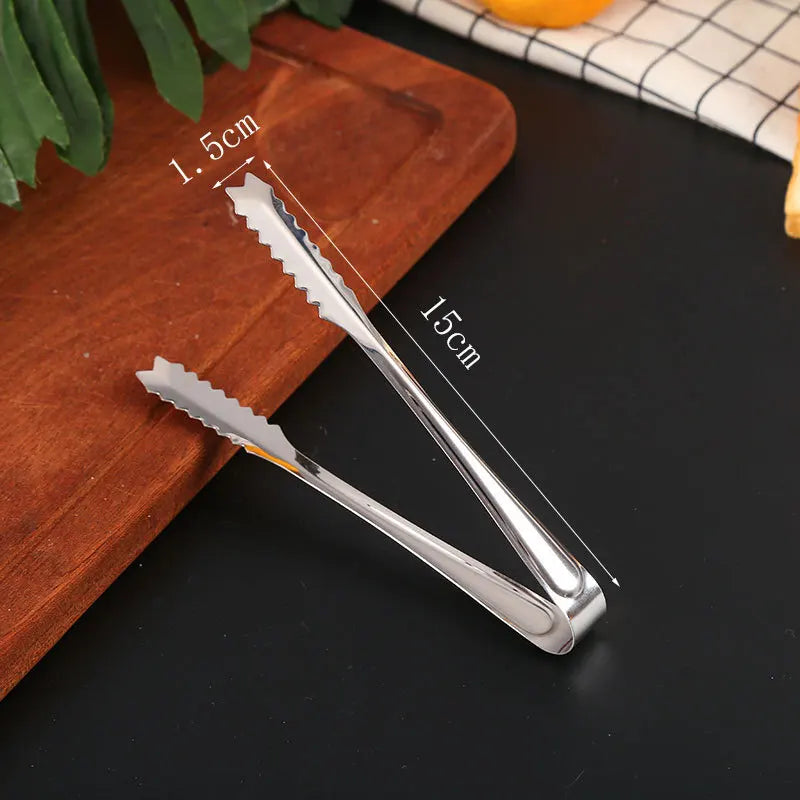 Dropshipping Stainless Steel Kitchen BBQ Tongs Non-stick Smart Grill Meat Clip Food Cooking Clamp Gold/Silver Accessories - 369 view