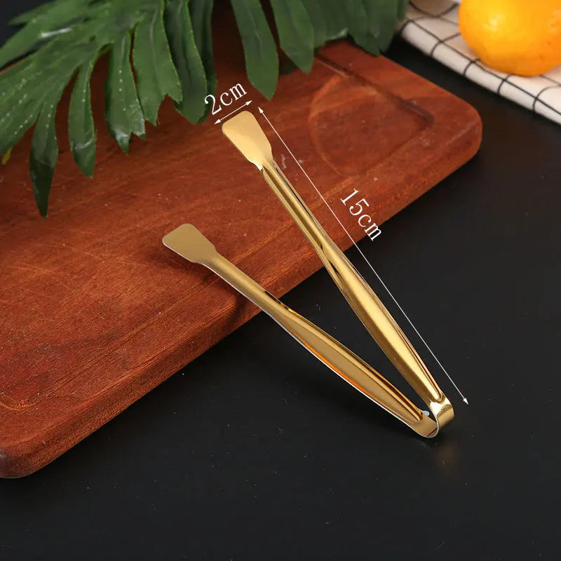 Dropshipping Stainless Steel Kitchen BBQ Tongs Non-stick Smart Grill Meat Clip Food Cooking Clamp Gold/Silver Accessories - 369 view