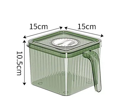 Caja de Almacenamiento para Refrigerador con Asa y Tapa – Apilable y Transparente