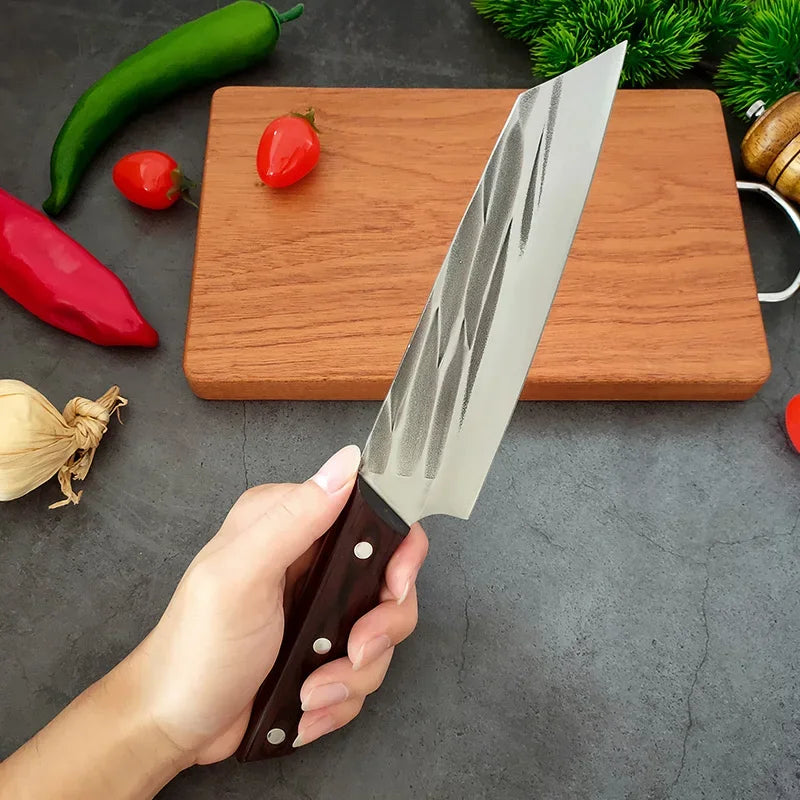 Cuchillo de Cocina Multiusos Forjado a Mano con Mango de Madera - 369 view
