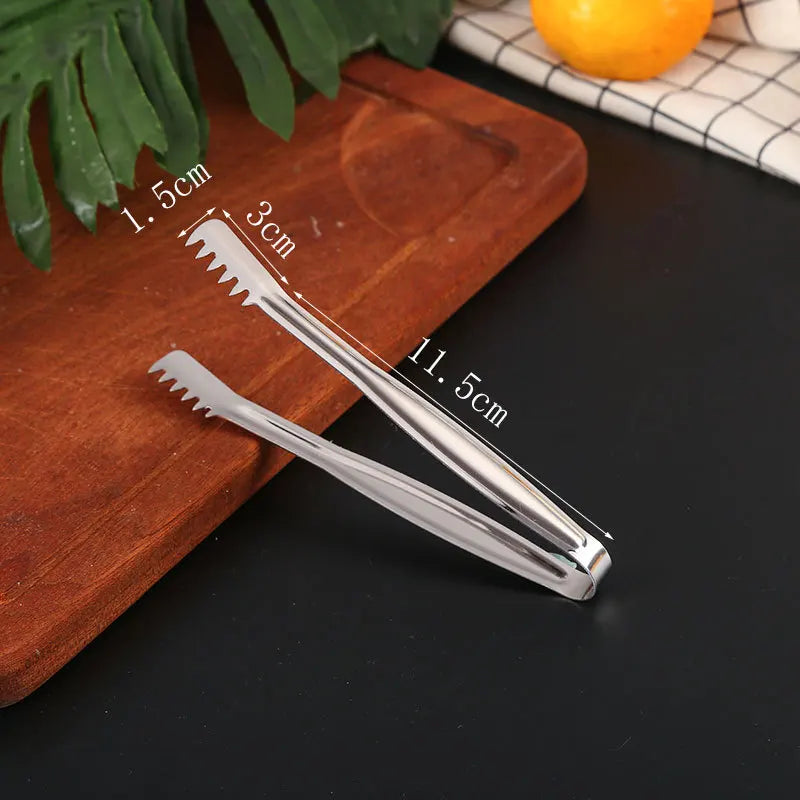 Dropshipping Stainless Steel Kitchen BBQ Tongs Non-stick Smart Grill Meat Clip Food Cooking Clamp Gold/Silver Accessories - 369 view