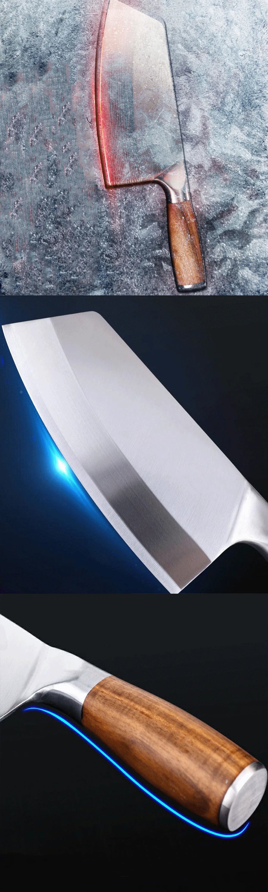 Cuchillo de Carnicero Profesional con Patrón Damasco Láser - 369 view