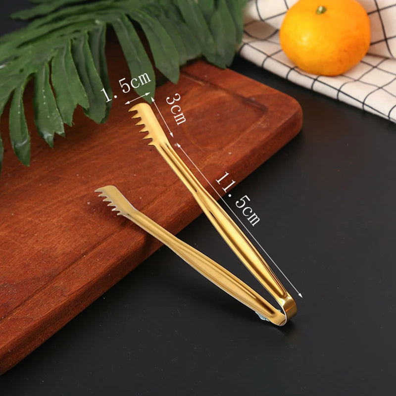 Dropshipping Stainless Steel Kitchen BBQ Tongs Non-stick Smart Grill Meat Clip Food Cooking Clamp Gold/Silver Accessories - 369 view