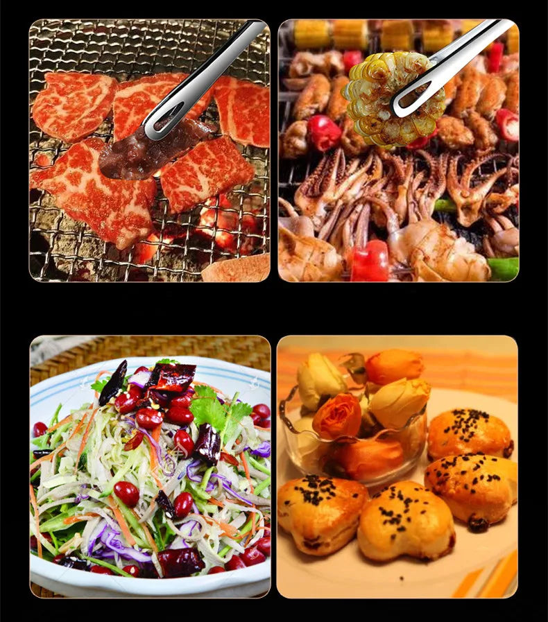 Food Tongs Stainless Steel Barbecue Tongs Meat Salad Steak Food Serving Tongs Tweezers Long BBQ Cooking Tongs Kitchen Utensils - 369 view