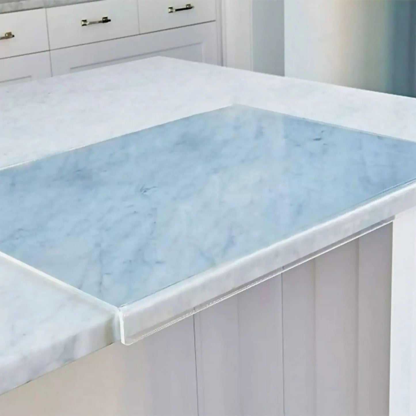Acrylic Transparent Cutting Board with Lip 35x30cm Reusable Rectangular Kitchen Countertop Protection Board - 369 view
