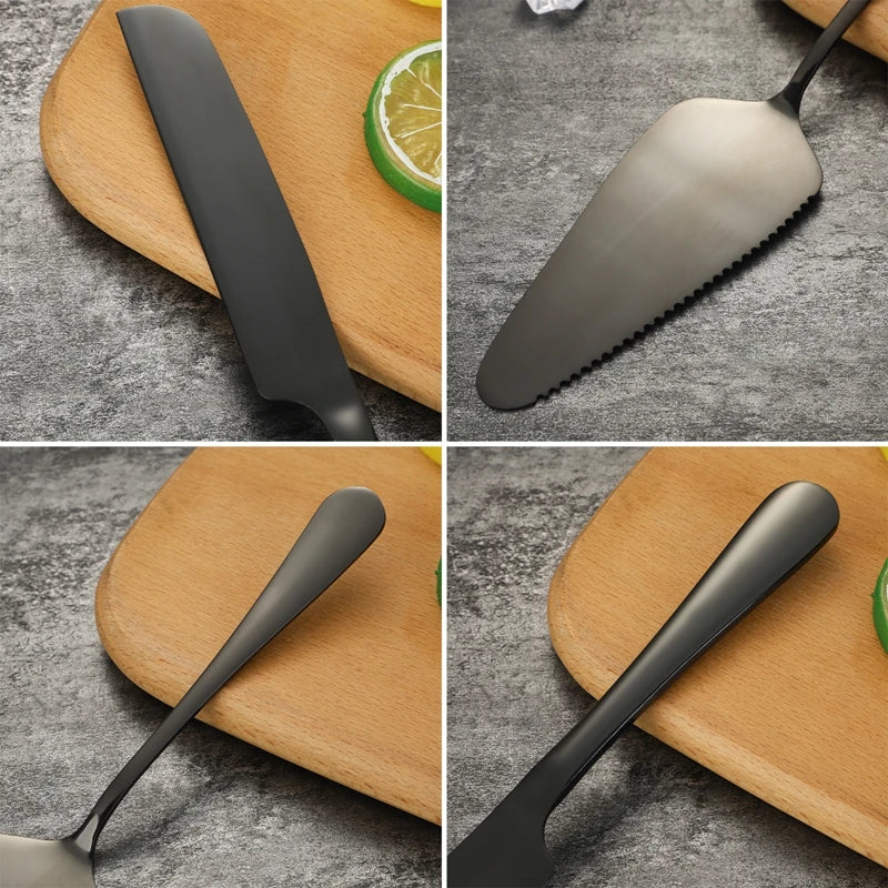 2Pcs Cake Knife Shovel Set Stainless Steel Tableware Kit Cake Cutting Tools Pie Pizza Spatula Wedding Birthday Party Supplies - 369 view