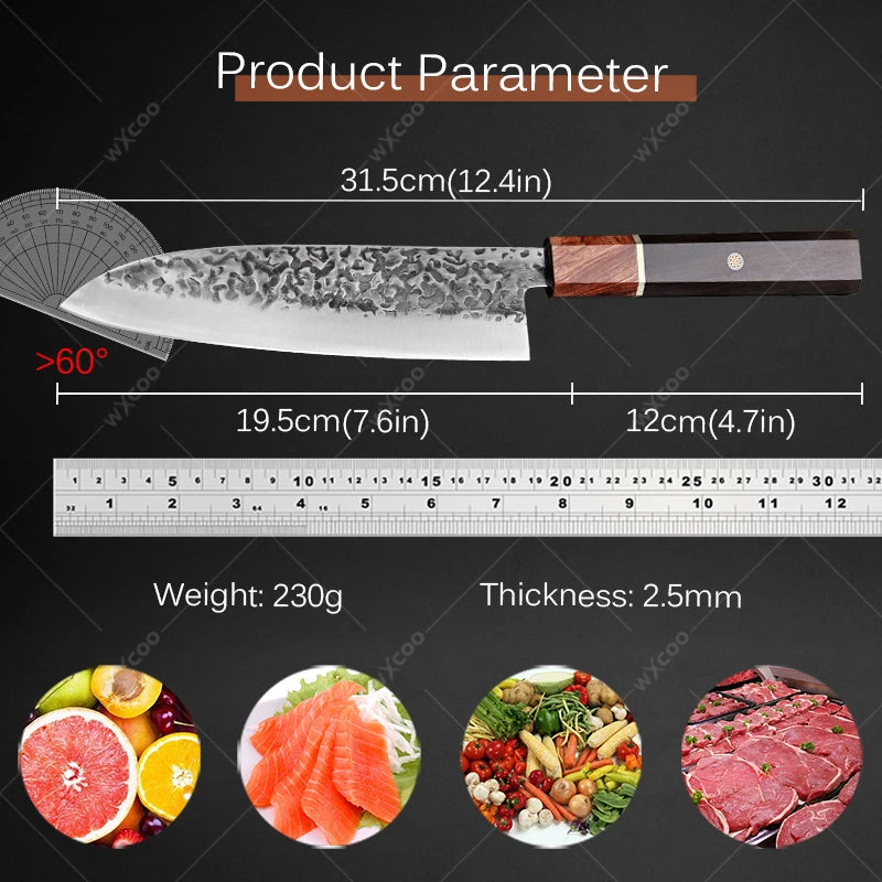 Cuchillo Santoku Japonés Profesional de Acero Inoxidable - 369 view
