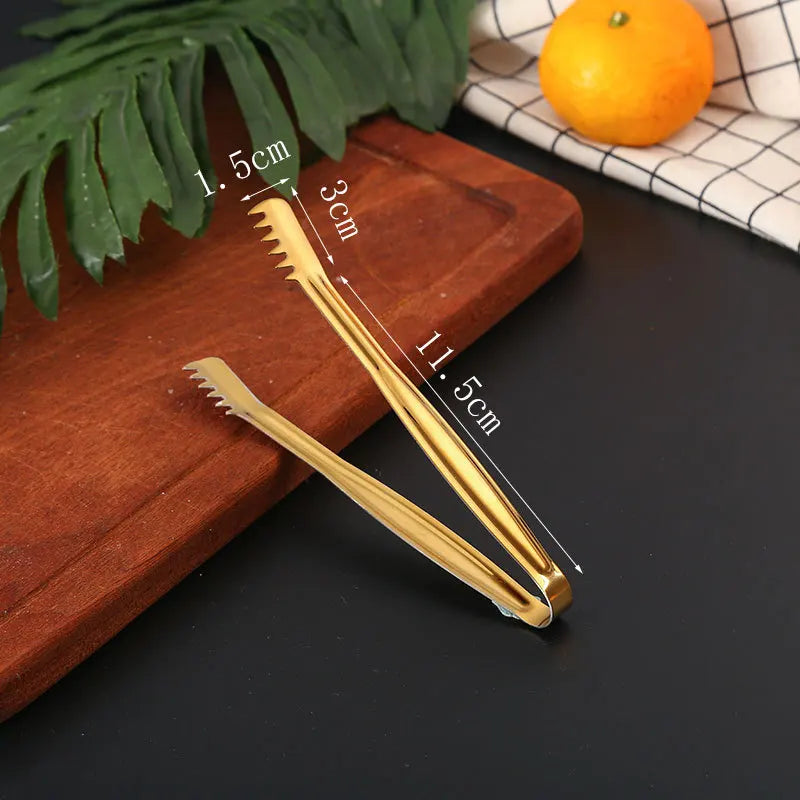 Dropshipping Stainless Steel Kitchen BBQ Tongs Non-stick Smart Grill Meat Clip Food Cooking Clamp Gold/Silver Accessories - 369 view