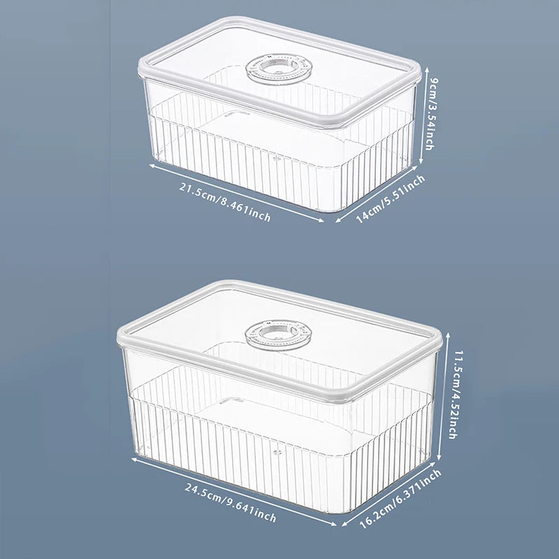 Organizador Transparente para Refrigerador – Contenedores de Almacenamiento de Alimentos