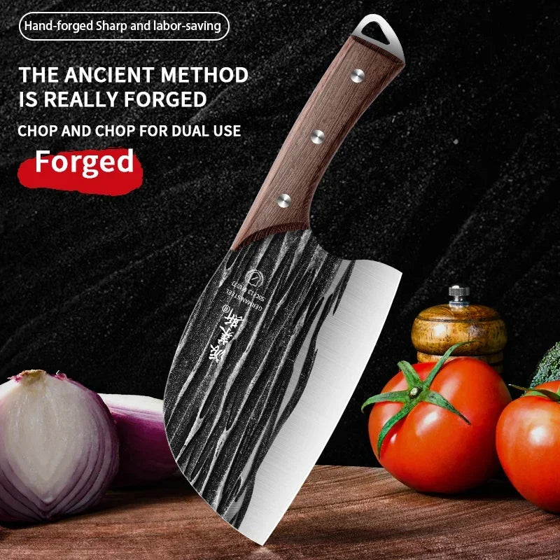 Cuchillo de Cocina Forjado a Mano – Acero Inoxidable, Mango de Madera, Ultra Afilado - 369 view