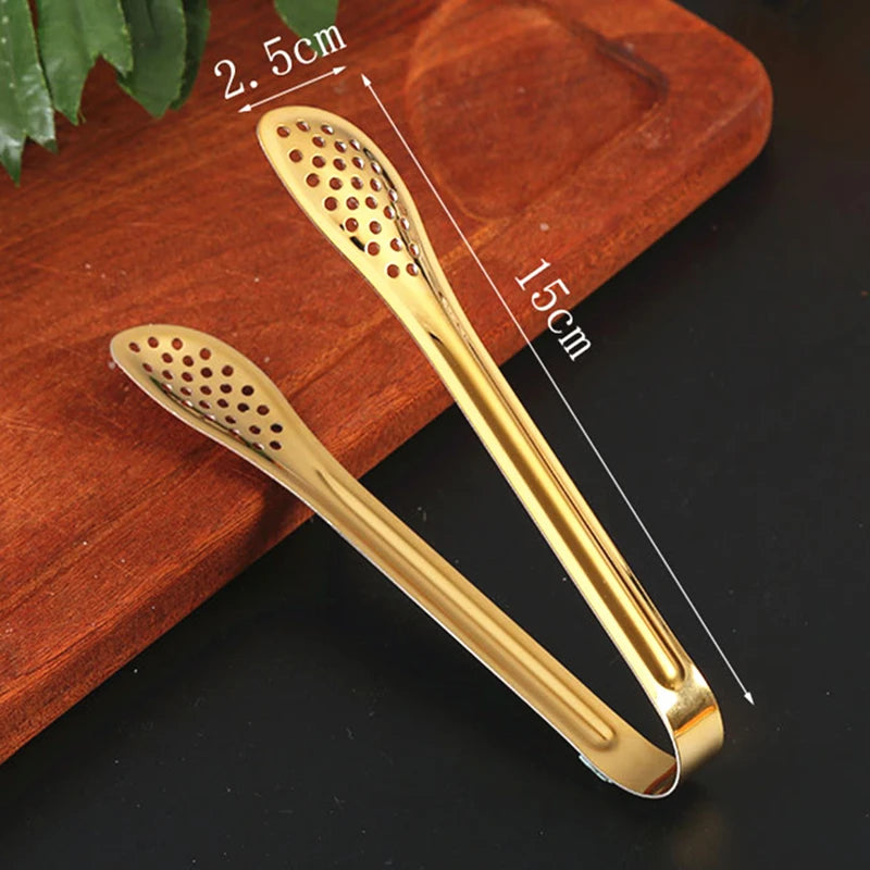 Dropshipping Stainless Steel Kitchen BBQ Tongs Non-stick Smart Grill Meat Clip Food Cooking Clamp Gold/Silver Accessories - 369 view